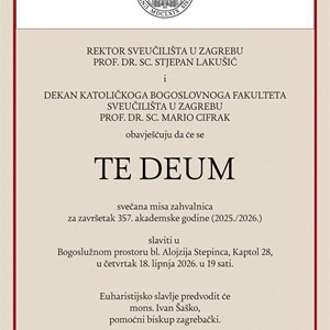 Te Deum - misa zahvalnica za završetak 357. akademske godine Sveučilišta u Zagrebu